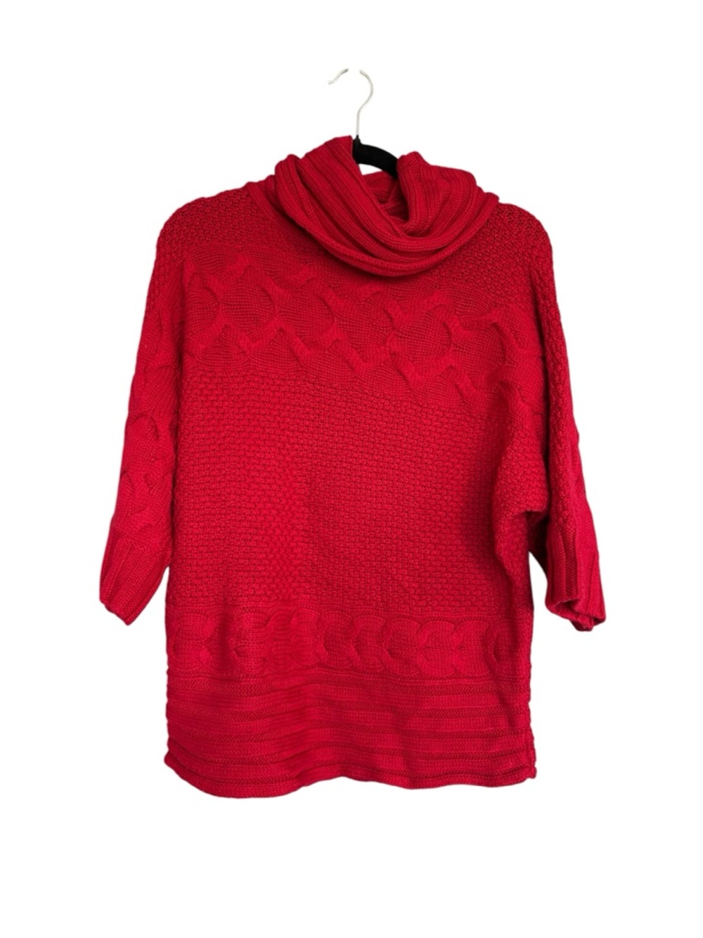 Antonio Melani Women’s Red Merino Wool Cowl Neck Chunky Knit Sweater size Large
